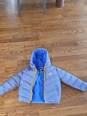 Nike Kids Grey Hooded Puffer Jacket